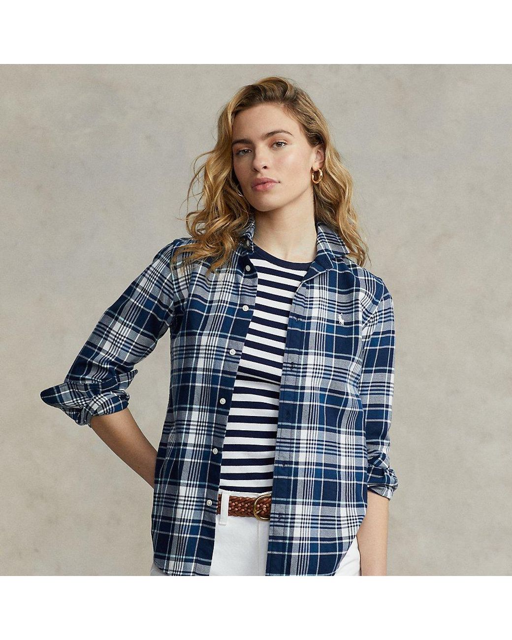 Polo Ralph Lauren Classic Fit Plaid Cotton Shirt in Blue Lyst