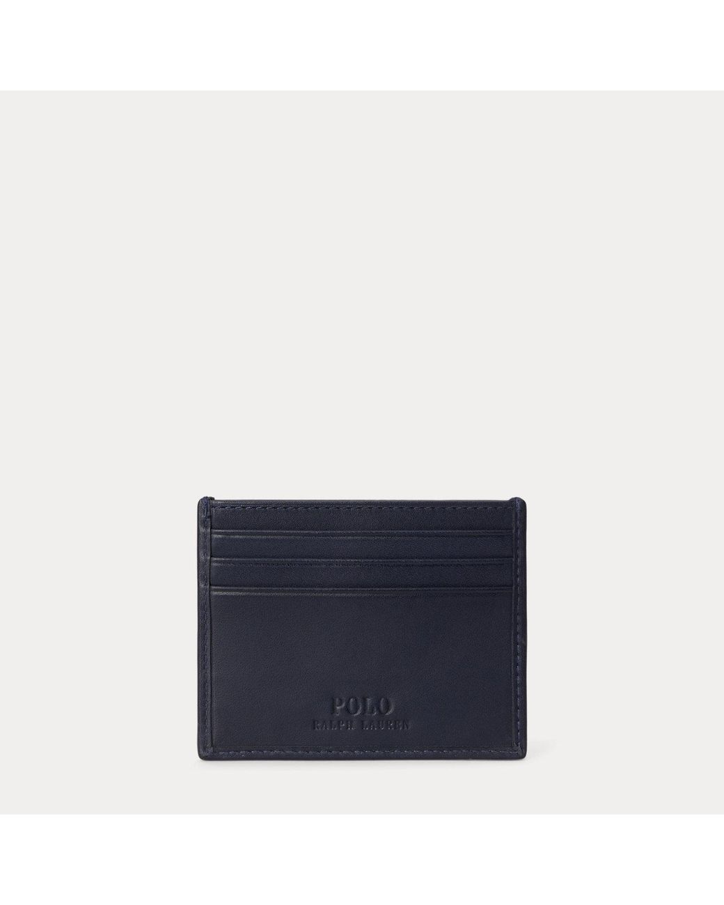 Polo Ralph Lauren Blue Polo Bear Leather Card Case for men