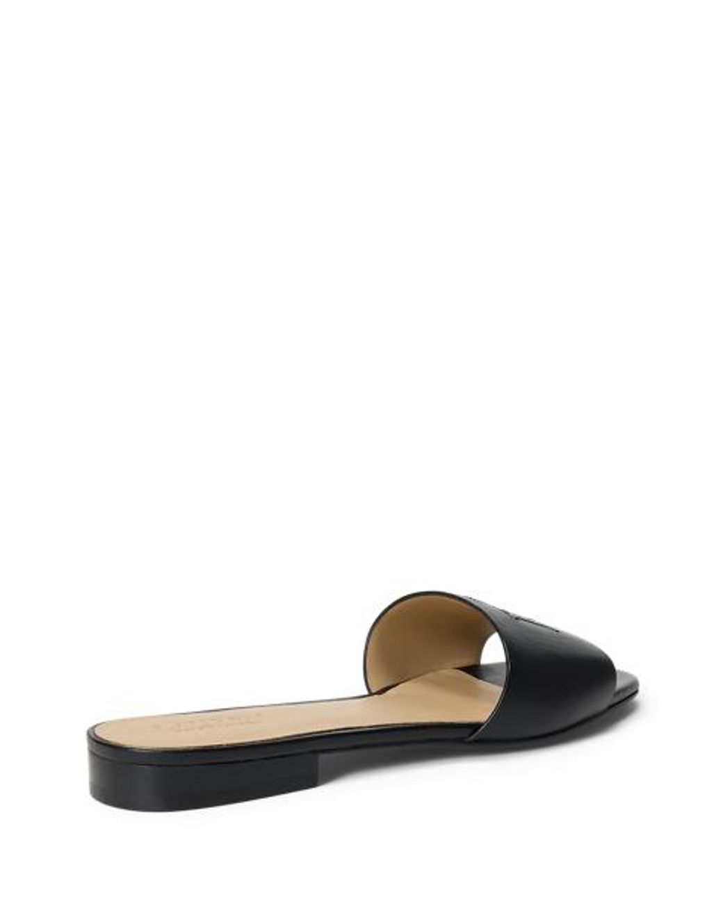 Ralph Lauren Black Everley Calfskin Slide Sandal