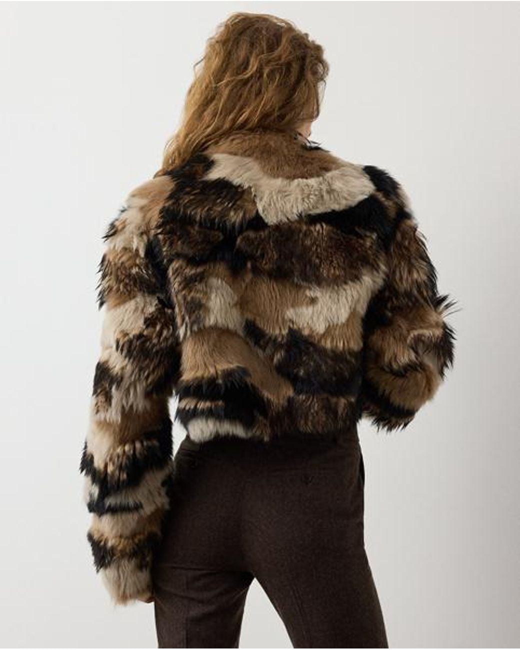 Ralph Lauren Marnie Patchwork Lammy Jas in het Brown