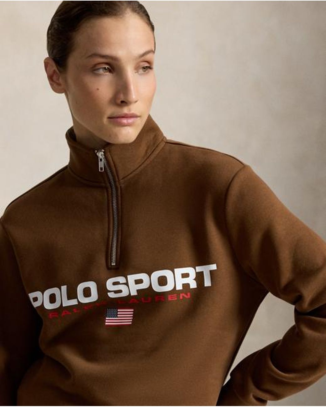 Polo Ralph Lauren Brown Polo Sport Fleece Quarter-Zip Sweatshirt for men