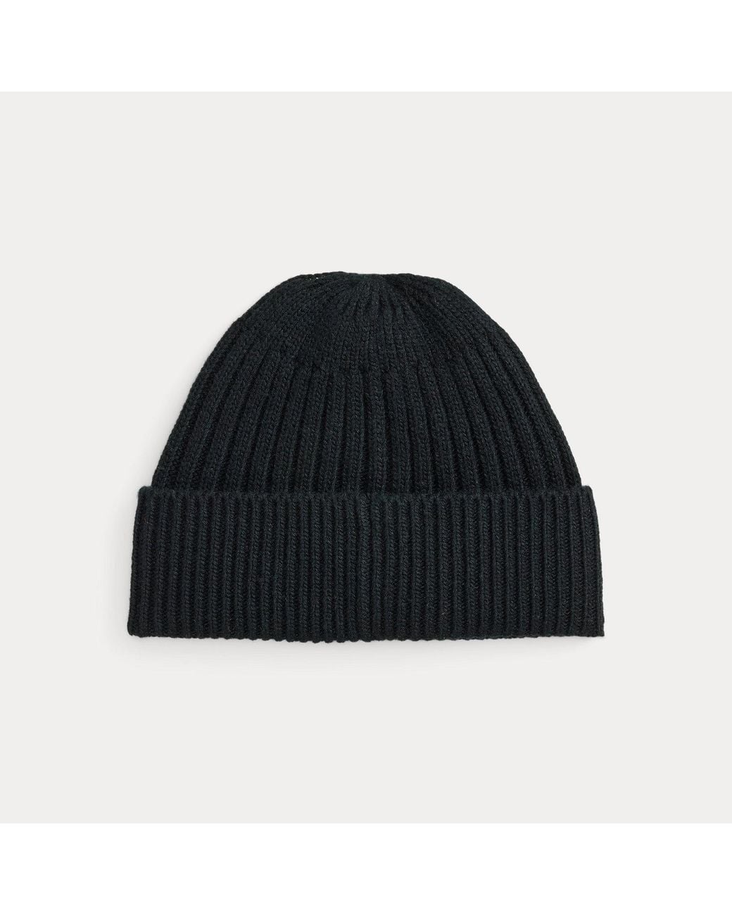 Polo Ralph Lauren Black Polo Bear Rib-Knit Beanie for men