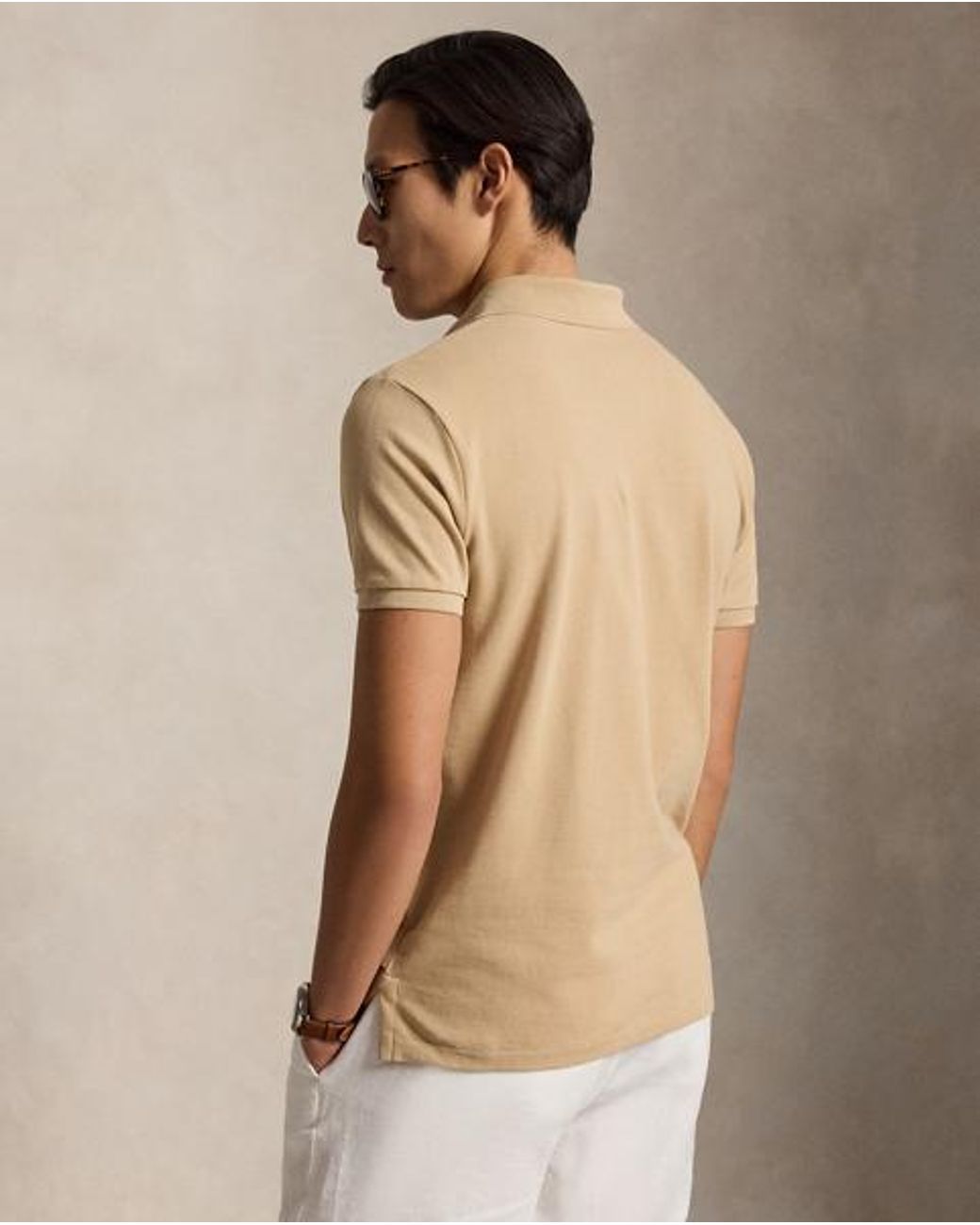 Polo Ralph Lauren Brown The Iconic Custom Slim Fit Mesh Polo for men