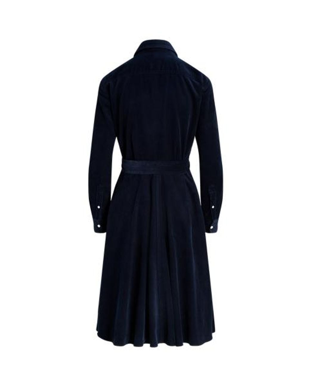 Polo Ralph Lauren Blue Belted Corduroy Shirtdress