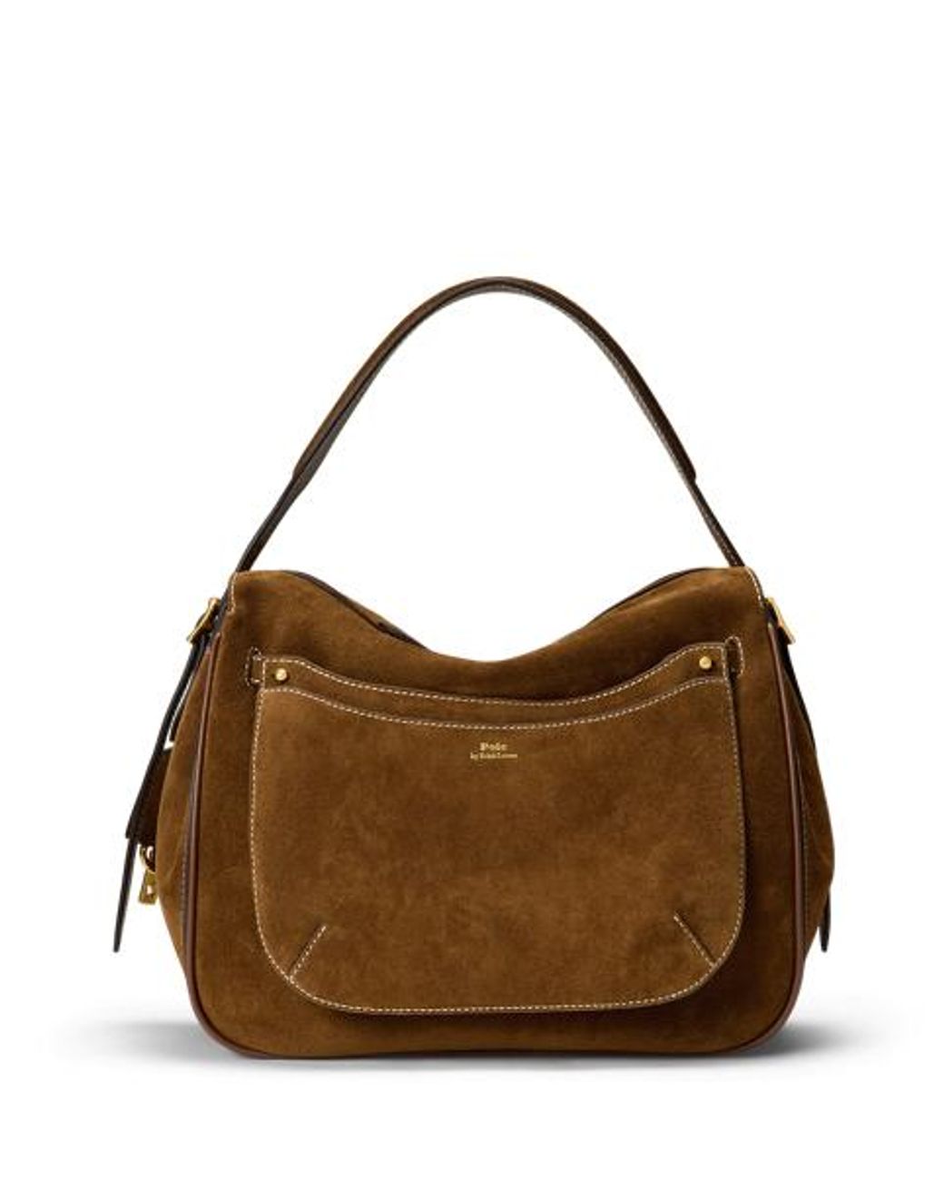 Polo Ralph Lauren Brown Polo Id Suede Satchel