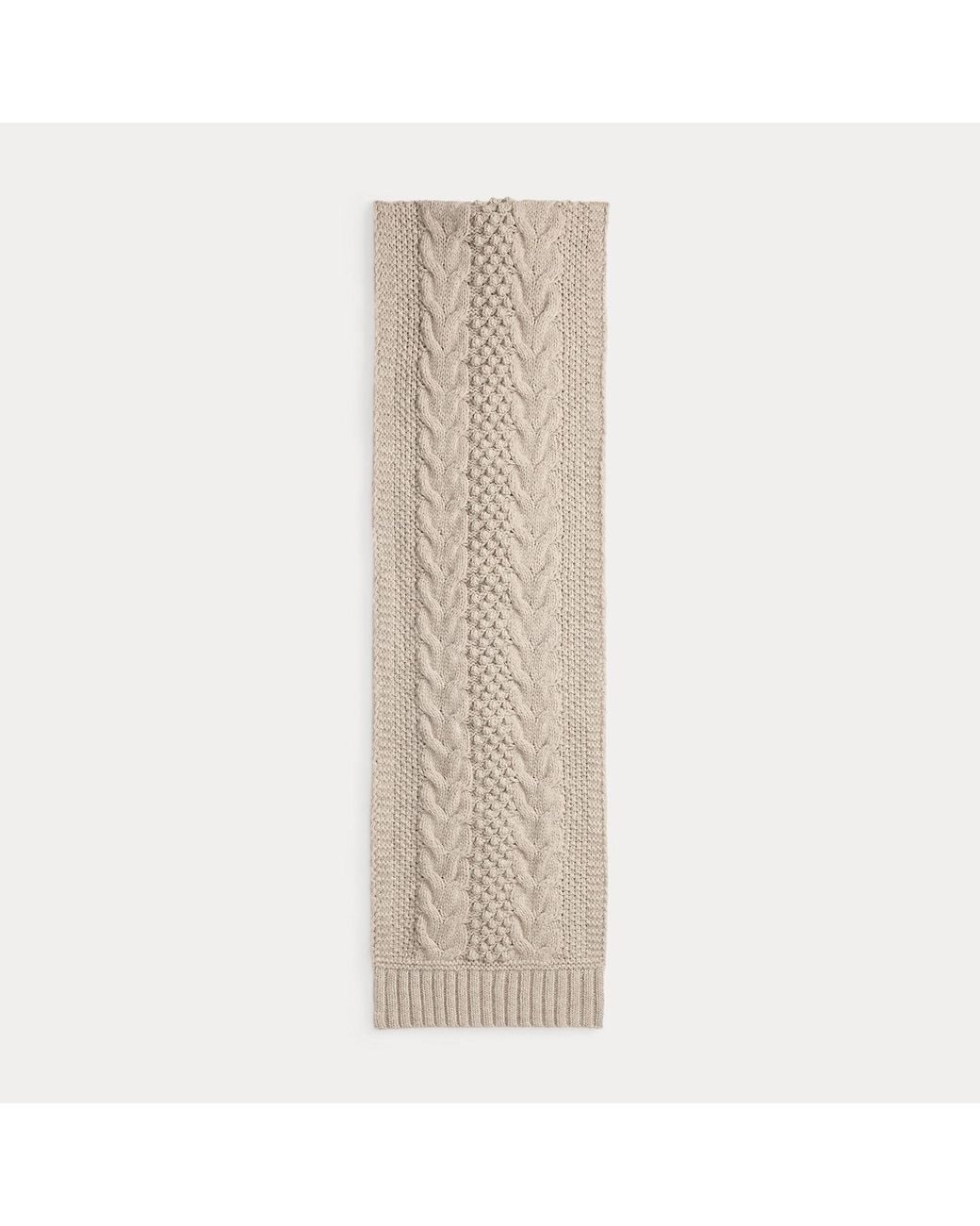 RRL Natural Cable-Knit Wool Scarf for men