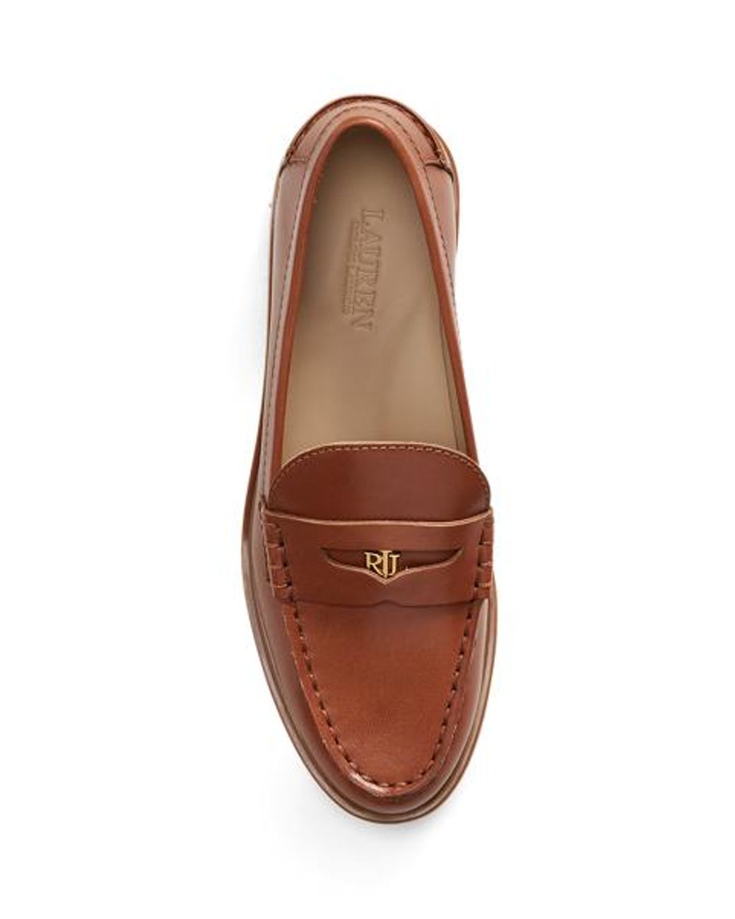 Ralph Lauren Brown Marli Calfskin Penny Loafer