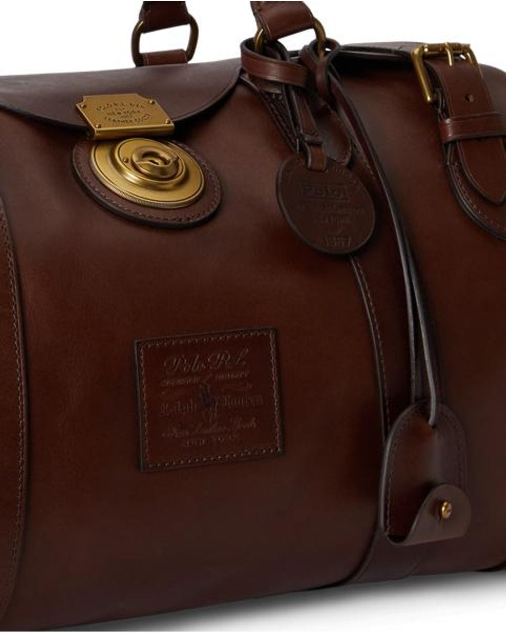 Polo Ralph Lauren Brown Heritage Lock Leather Small Duffel for men