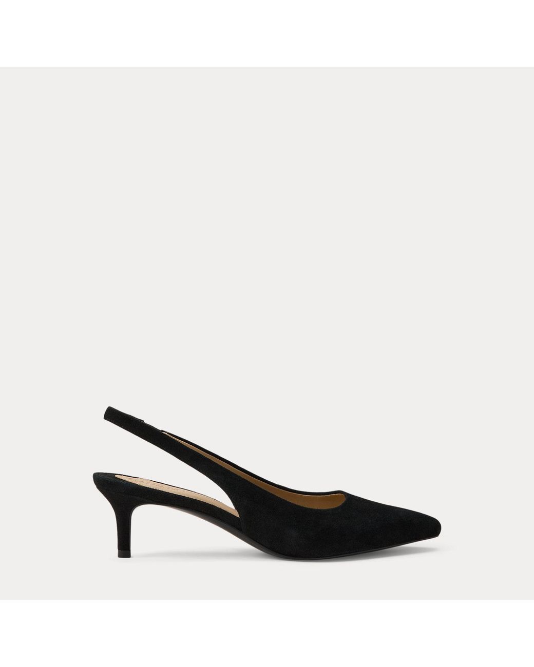 Ralph Lauren Black Lolah Ii Suede Slingback Pump