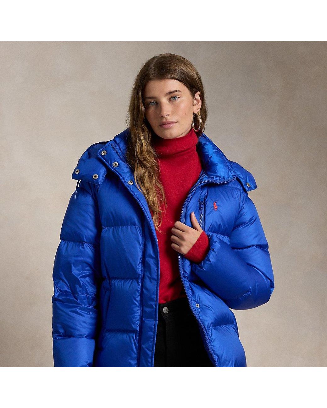 Polo puffer jacket blue hotsell