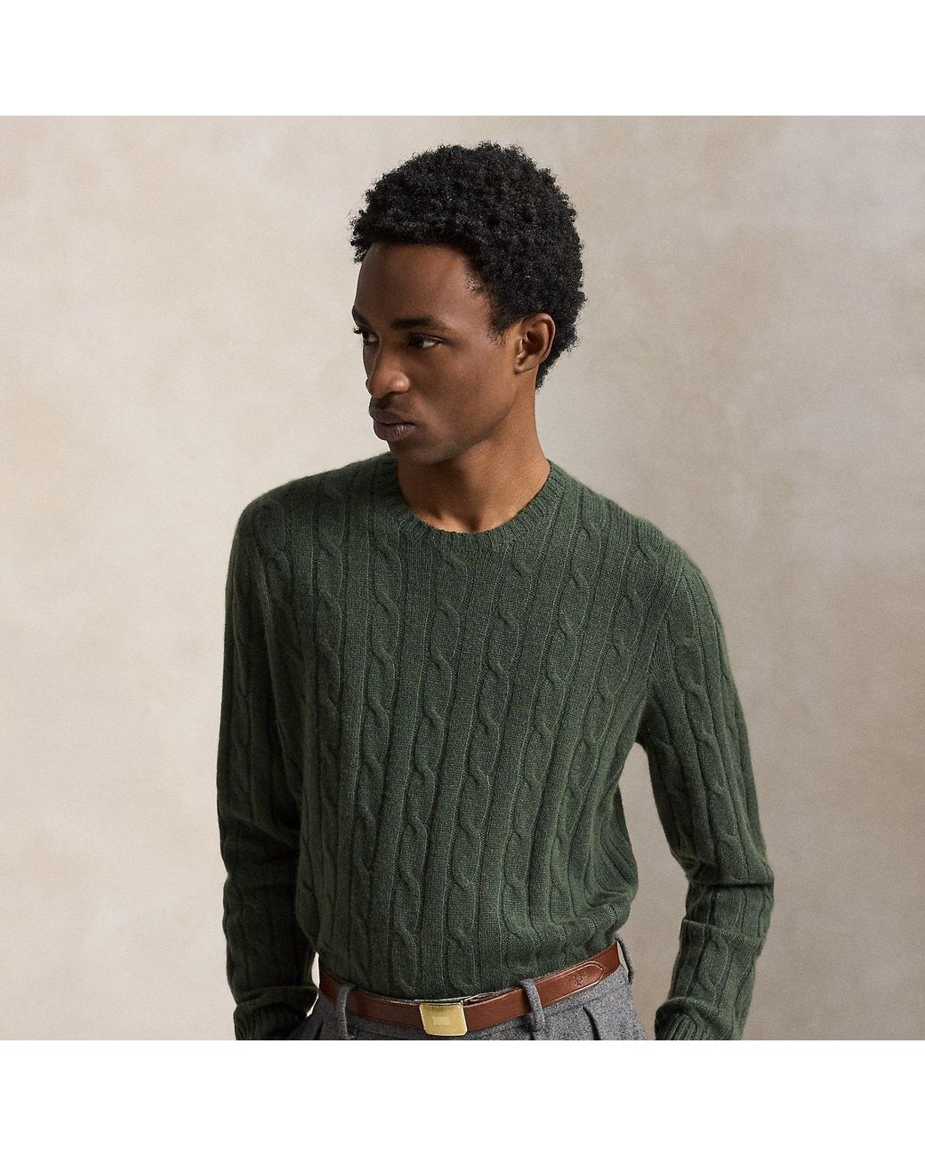 Polo Ralph Lauren Green The Iconic Cable-knit Cashmere Jumper for men