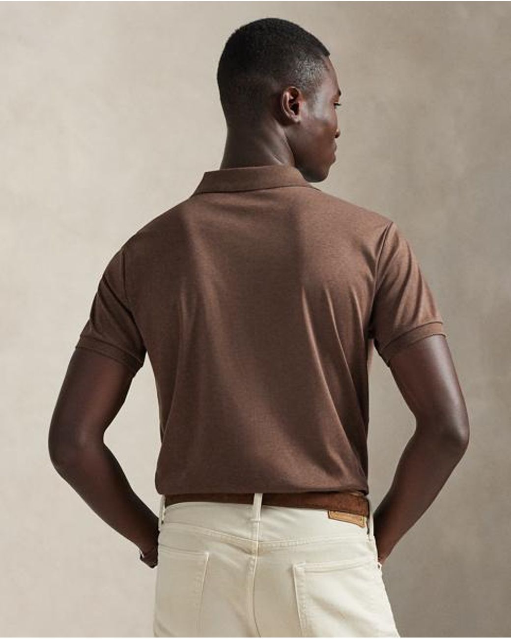 Polo Ralph Lauren Brown Custom Slim Fit Soft Cotton Polo Shirt for men