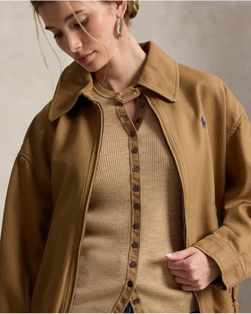 Polo Ralph Lauren Natural Rib-Knit Wool Cardigan