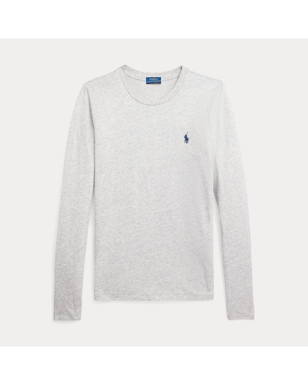 Polo Ralph Lauren Gray Long-Sleeve Jersey Crewneck T-Shirt