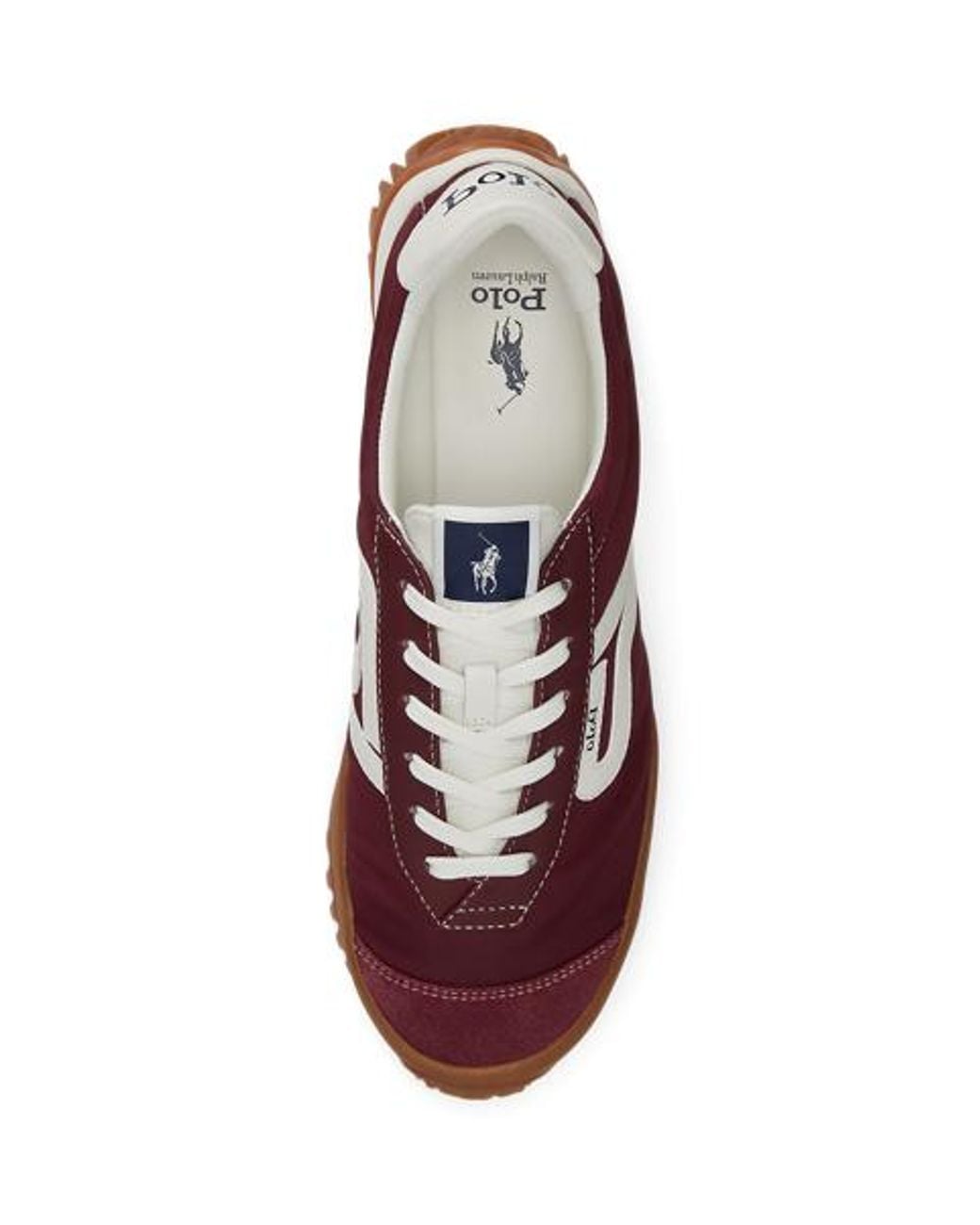 Polo Ralph Lauren Red Nylon-Leather Treaded Low-Top Trainer