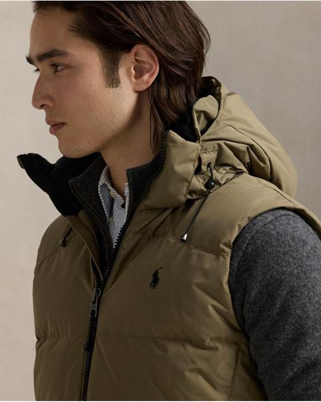 Polo Ralph Lauren Green Hooded Down Gilet for men