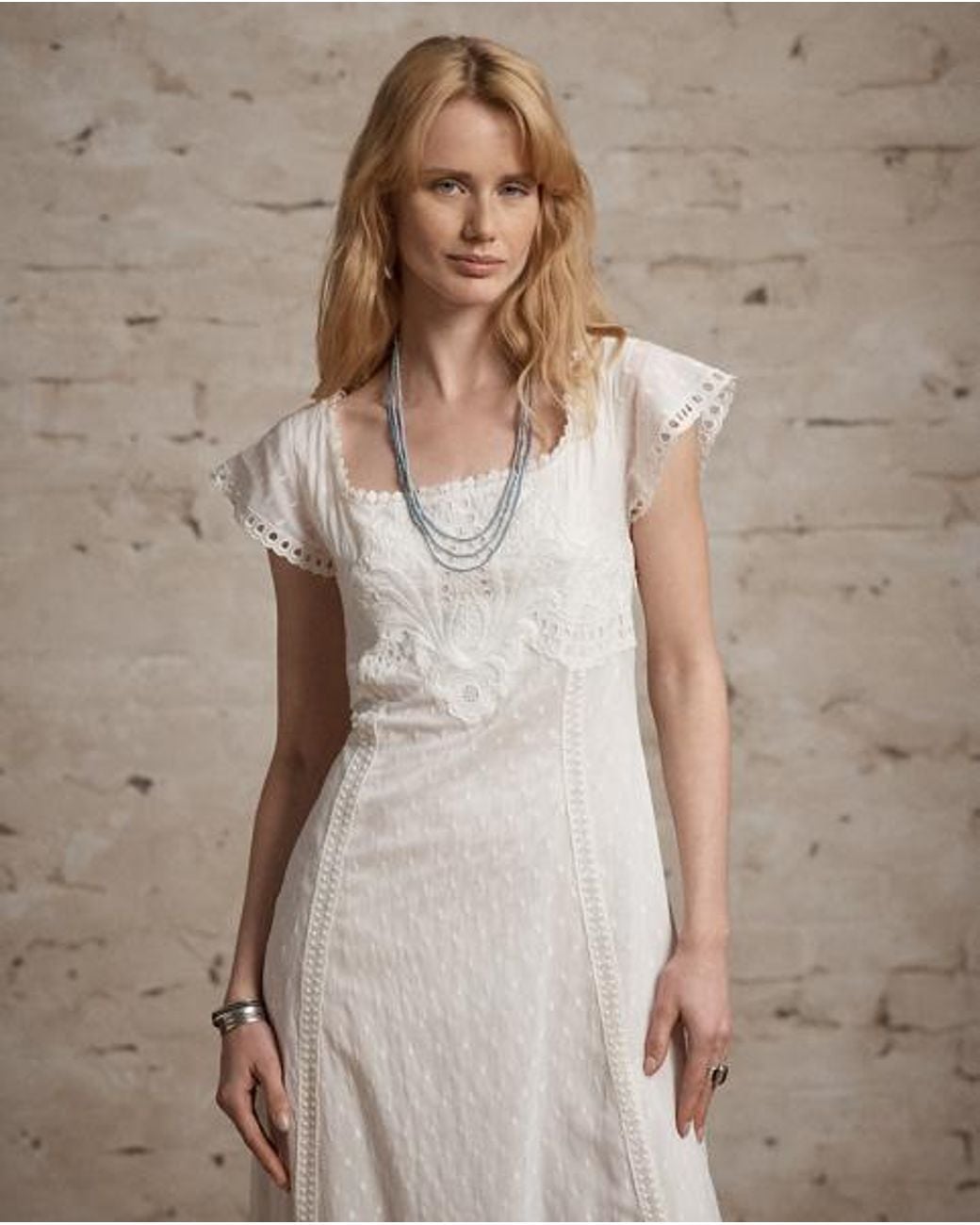 RRL Black Embroidered Cotton Voile Dress