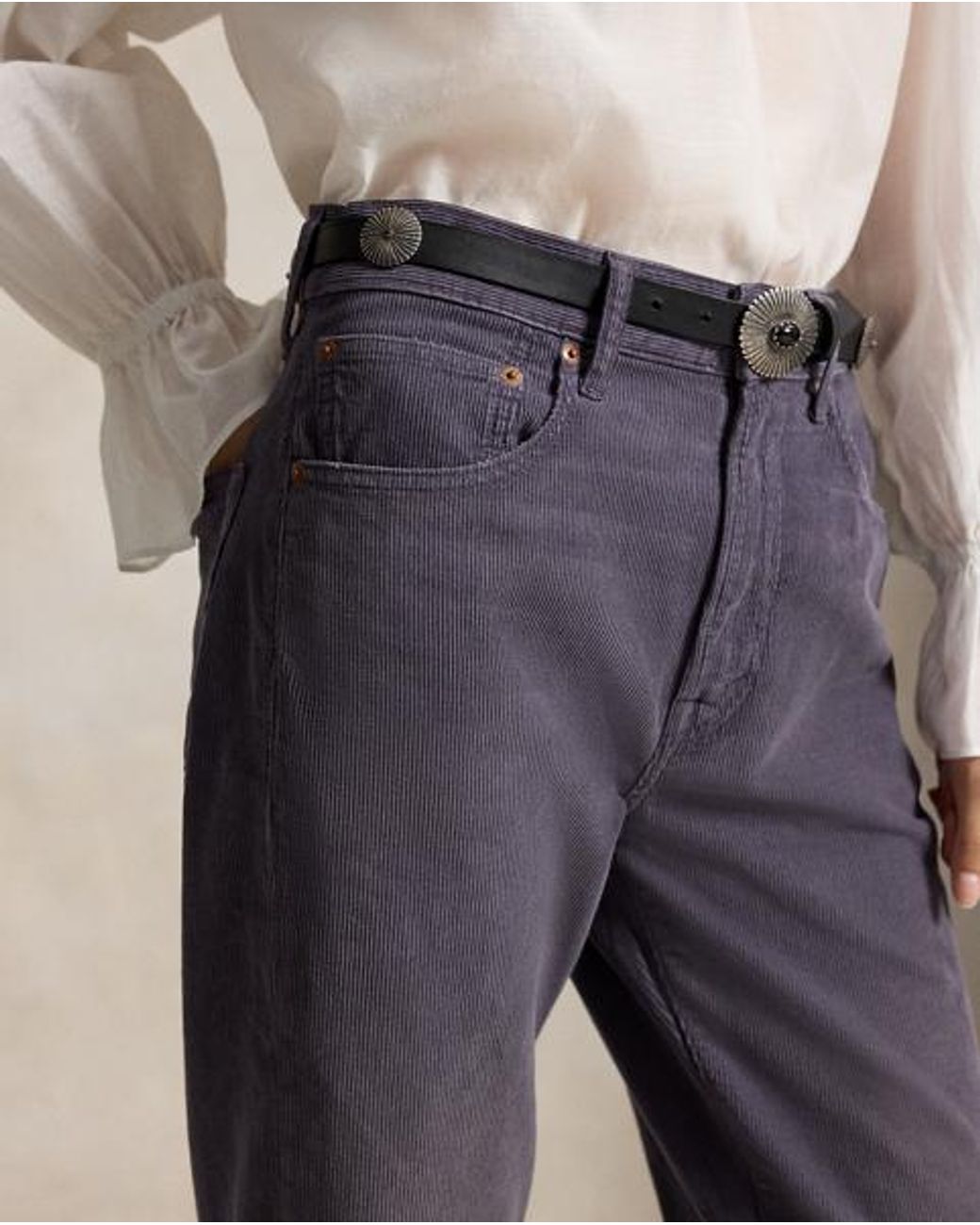 Polo Ralph Lauren Blue Corduroy Relaxed Straight Trouser