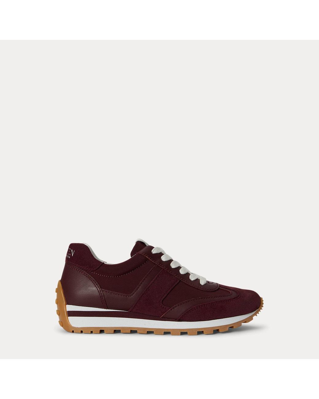 Ralph Lauren Red Dani Colour-Blocked Leather Trainers