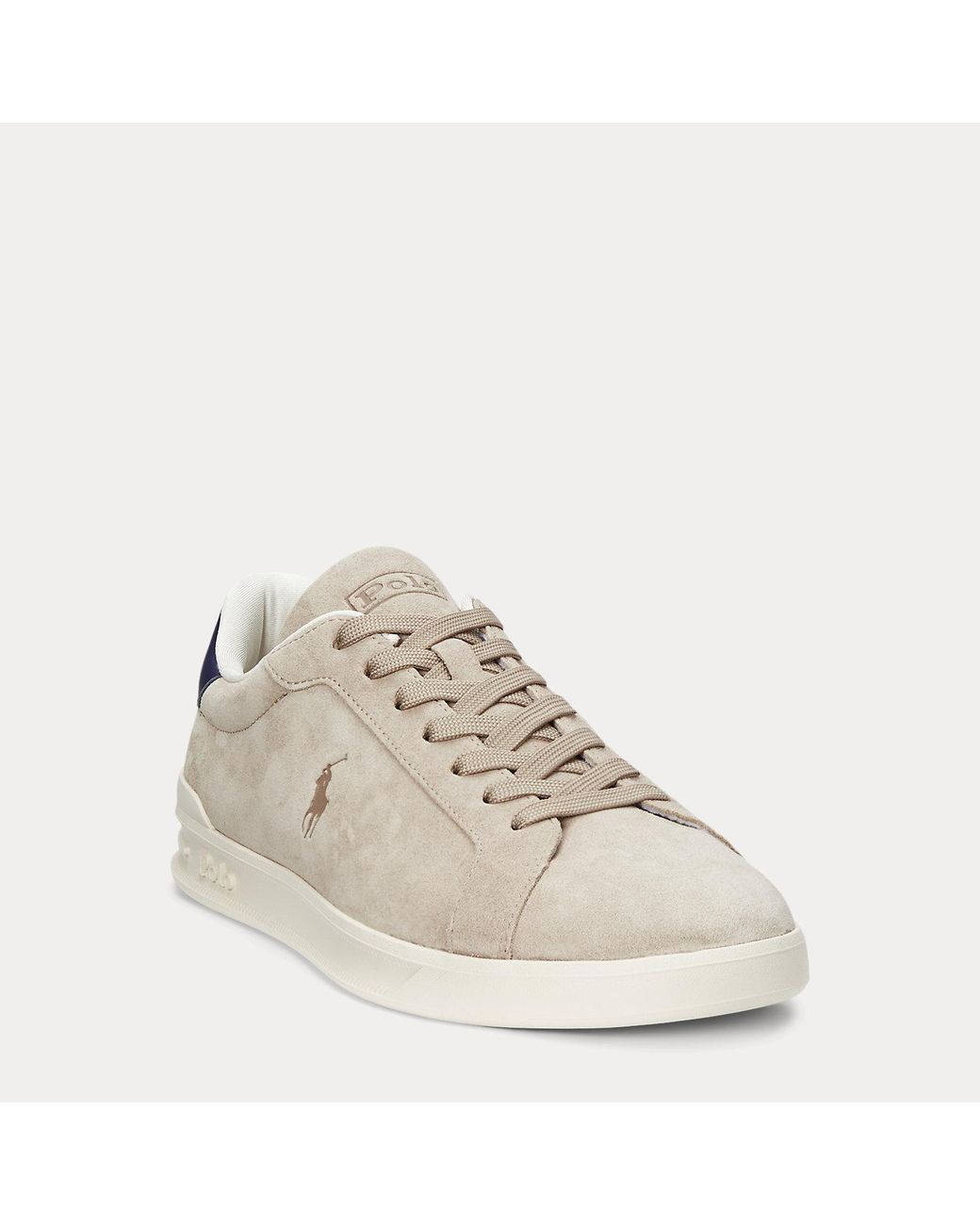 Polo Ralph Lauren White Heritage Court Ii Suede Trainer for men