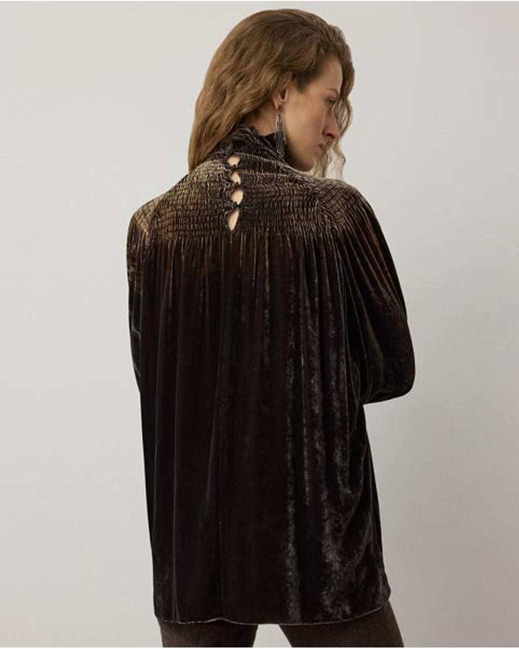 Ralph Lauren Black Maddison Velvet Blouse