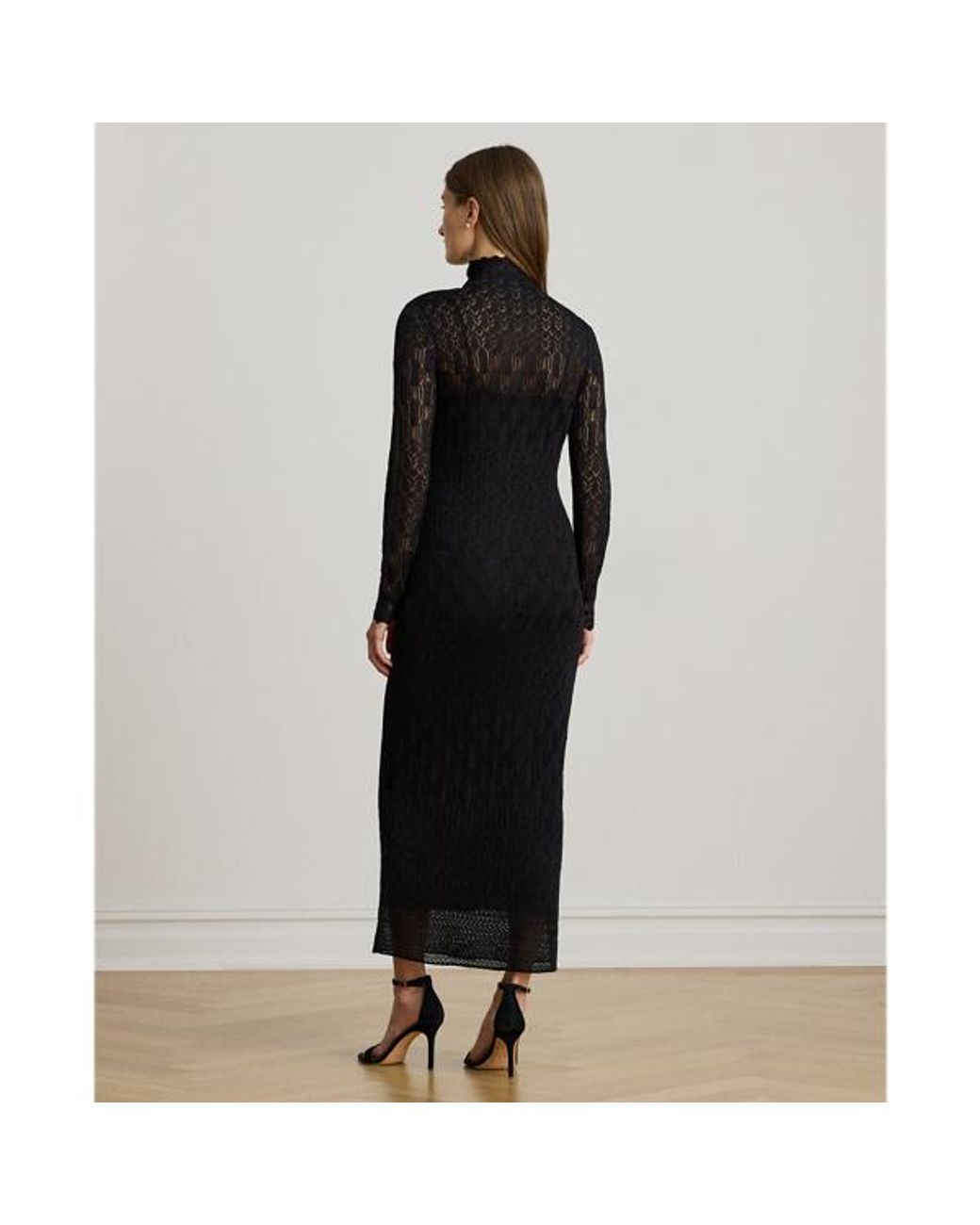 pointelle knit turtleneck dress Lauren Ralph Lauren Women's Pointelle-Knit Turtleneck Sweater Dress