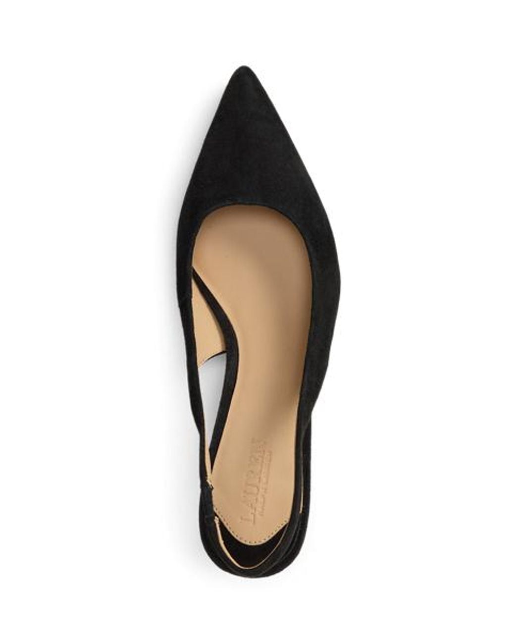 Ralph Lauren Black Lolah Ii Suede Slingback Pump