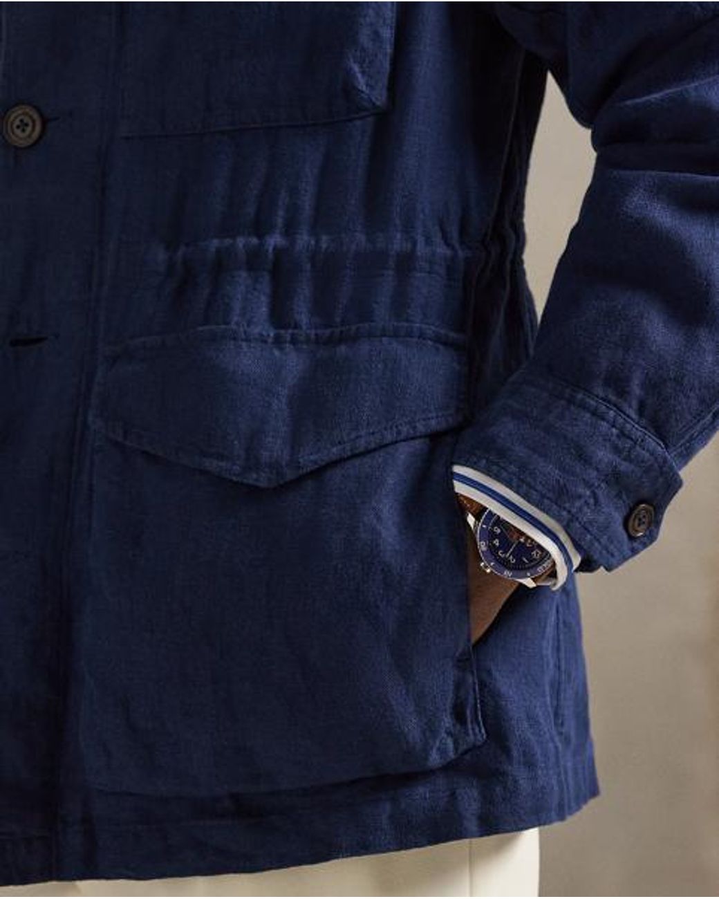 Polo Ralph Lauren Blue The Baystones Linen Field Jacket for men
