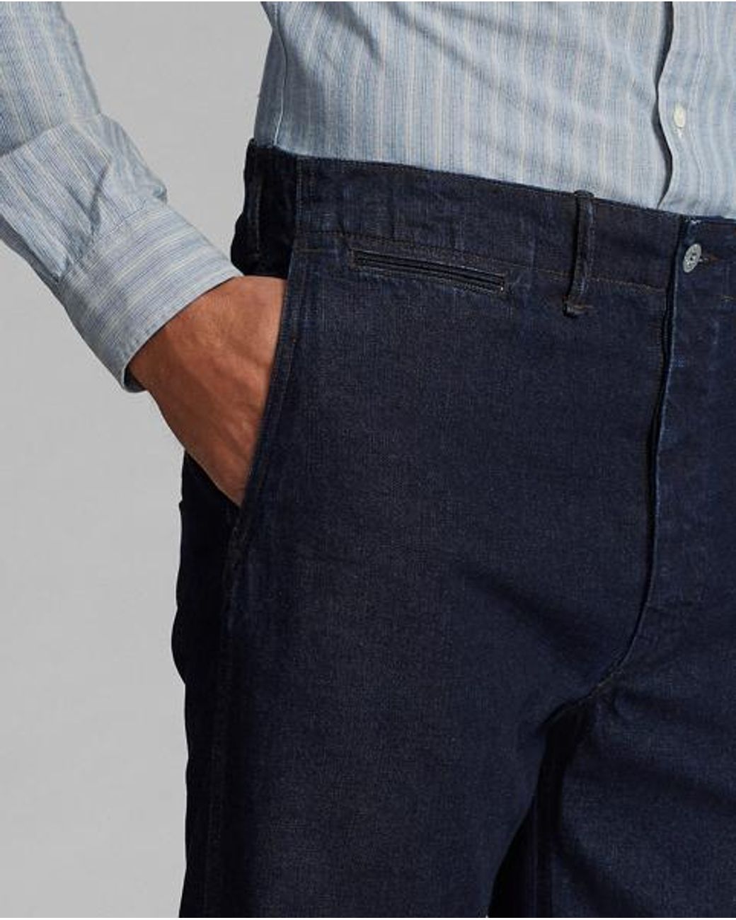 RRL Blue Rinsed Denim Field Trouser for men