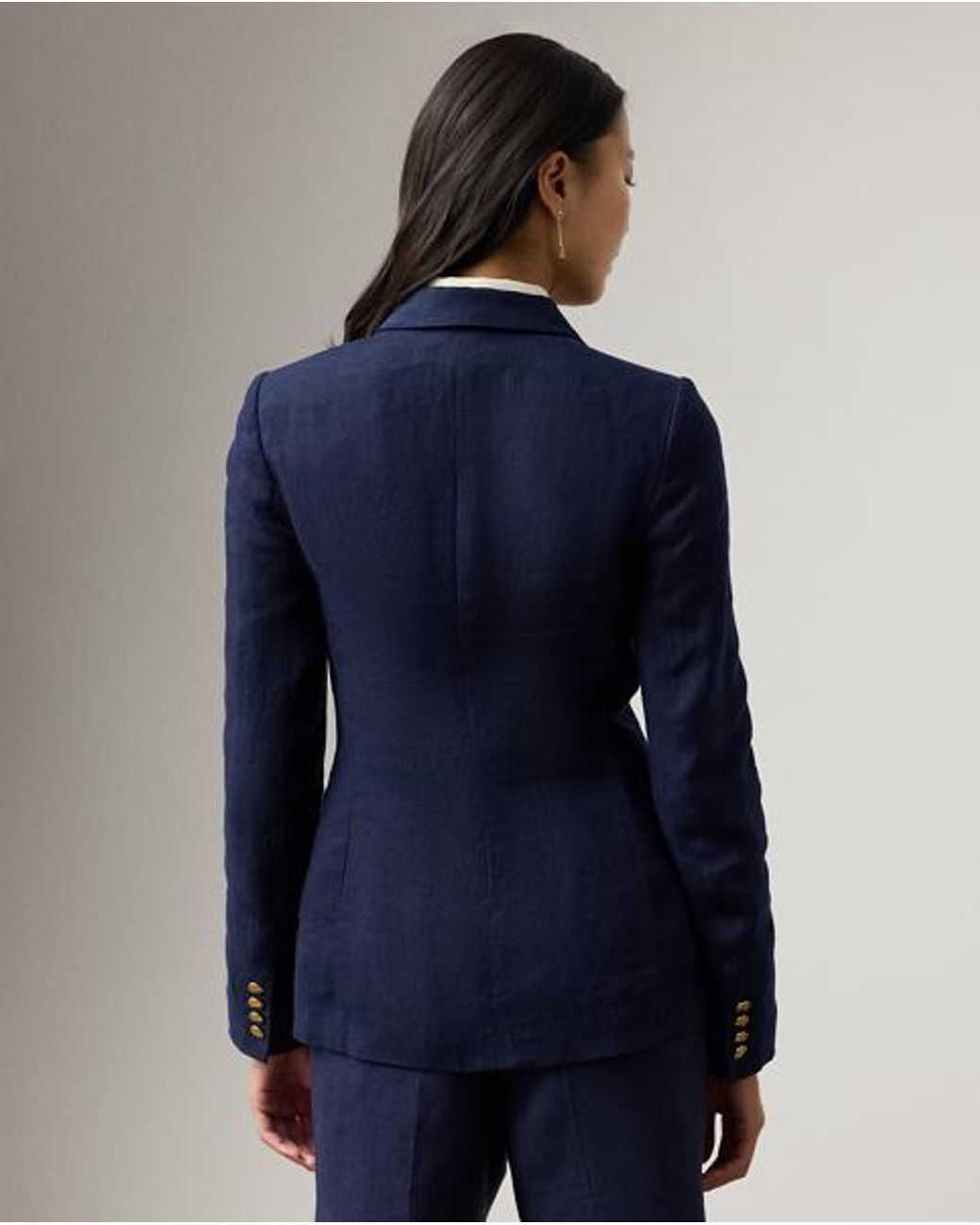Ralph Lauren Blue Camden Linen Jacket