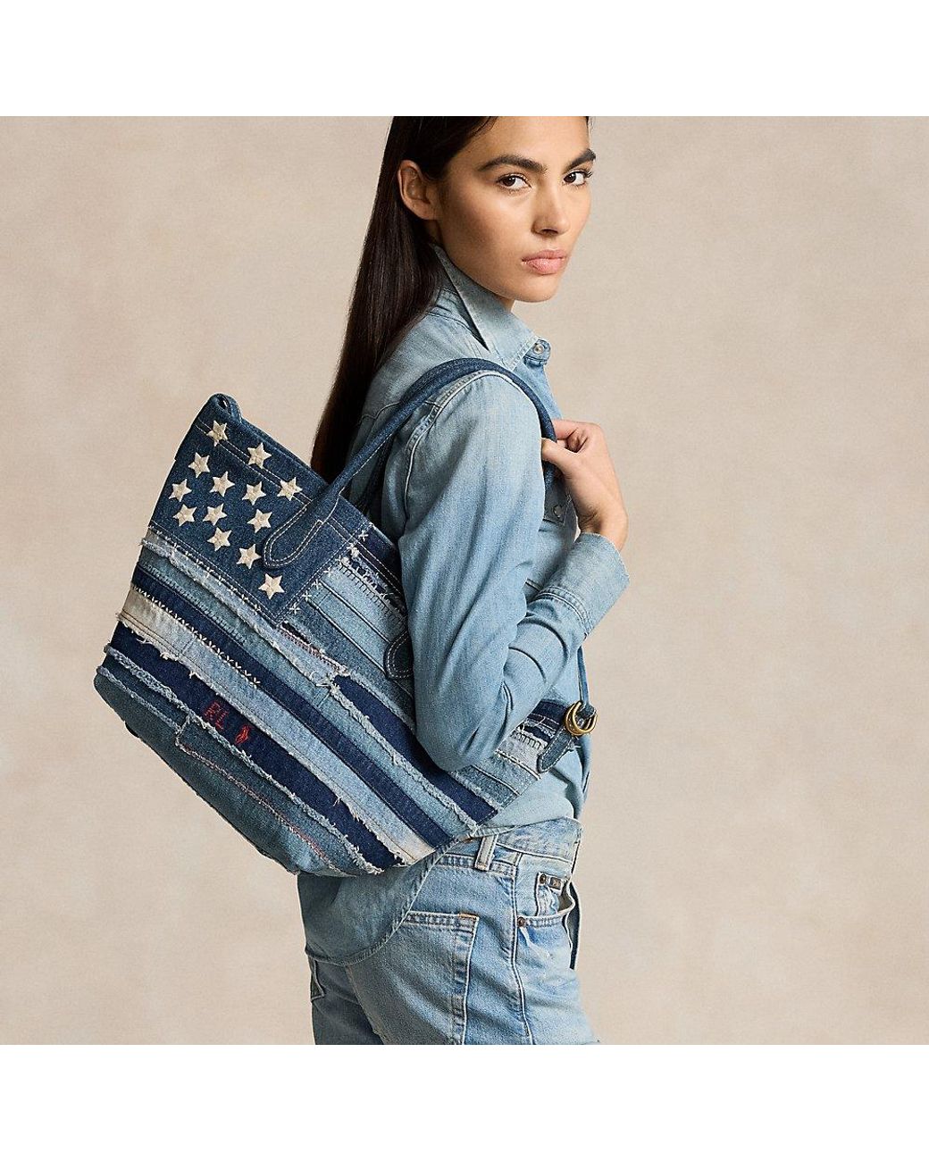 Ralph lauren denim tote bag sale