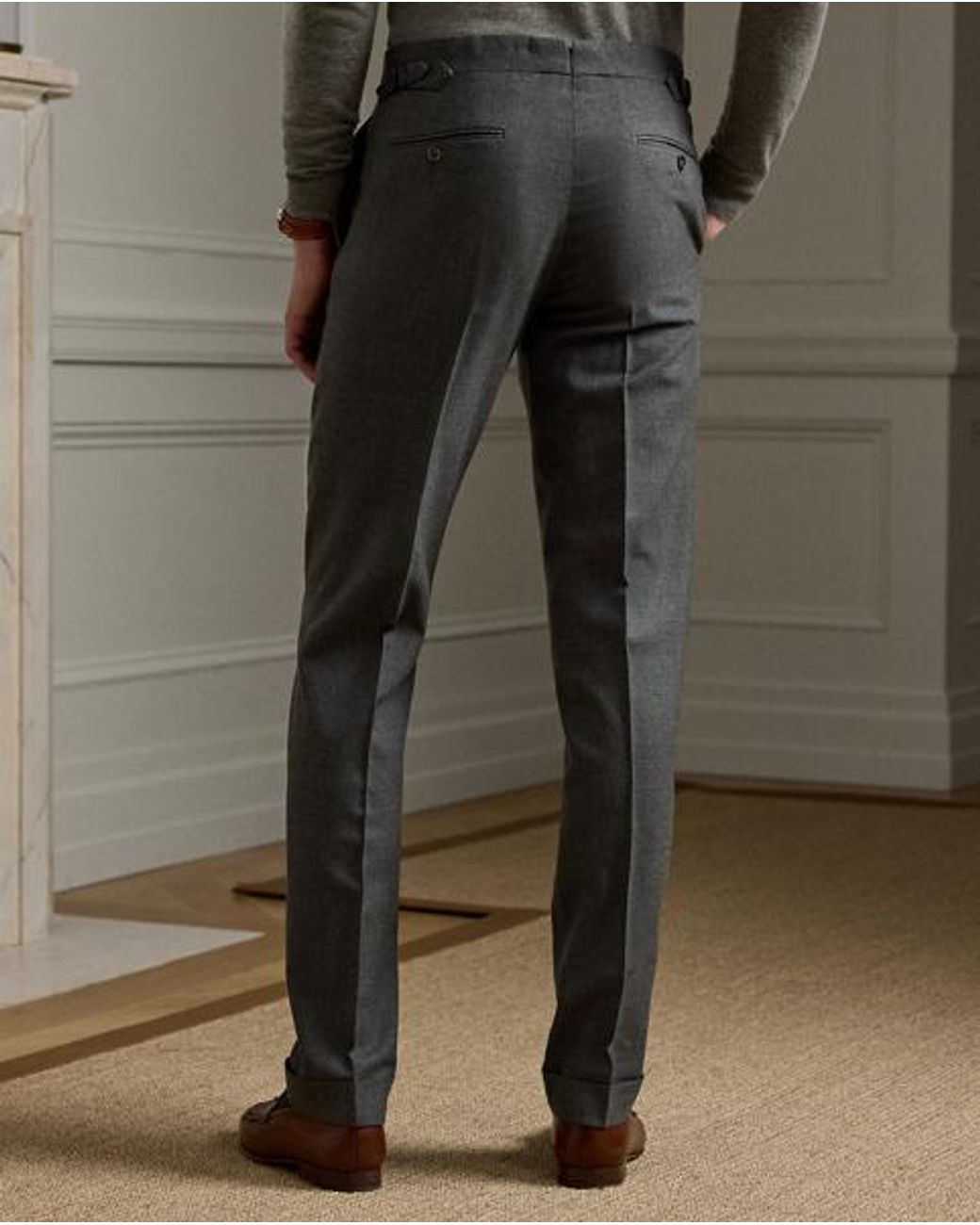 Ralph Lauren Green Gregory Hand-Tailored Flannel Trouser for men