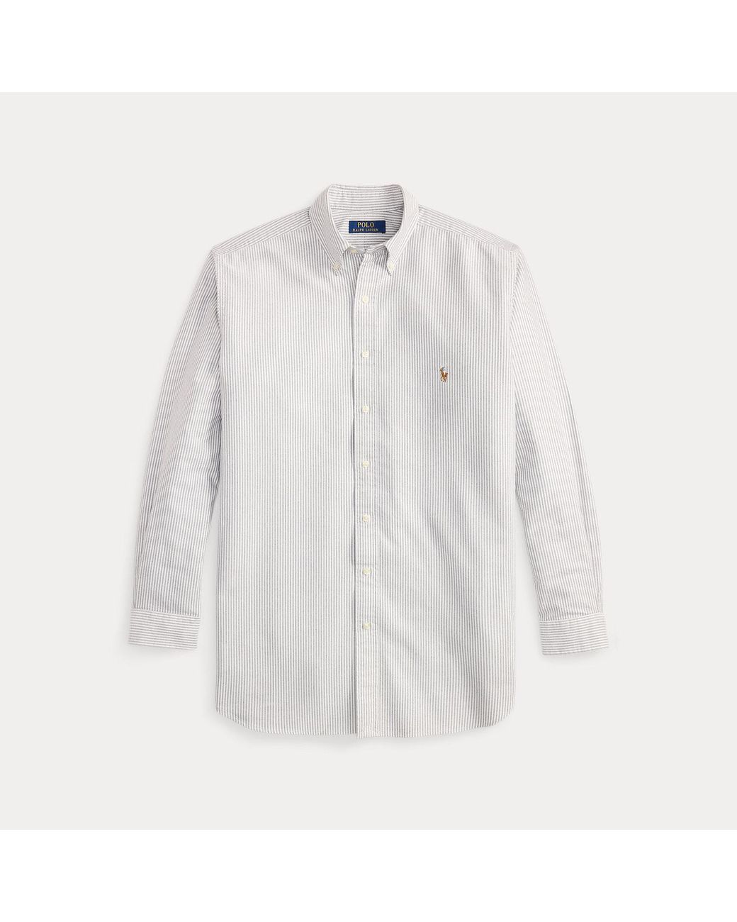 Ralph Lauren Gray Striped Oxford Shirt for men