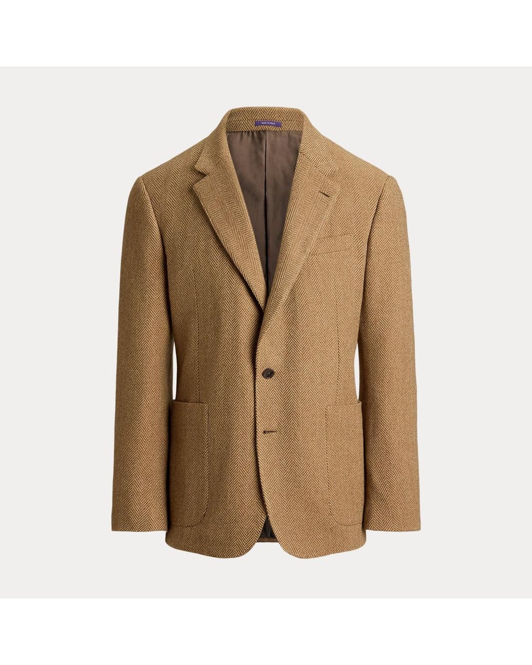 Ralph Lauren Brown Glenn Hand-Tailored Herringbone Jacket for men