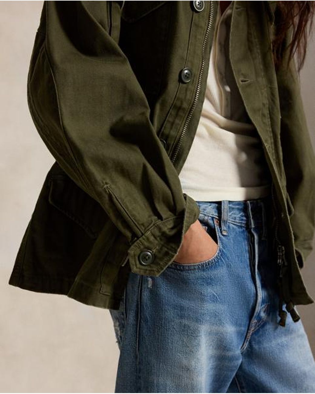 Polo Ralph Lauren Green Cropped Field Jacket