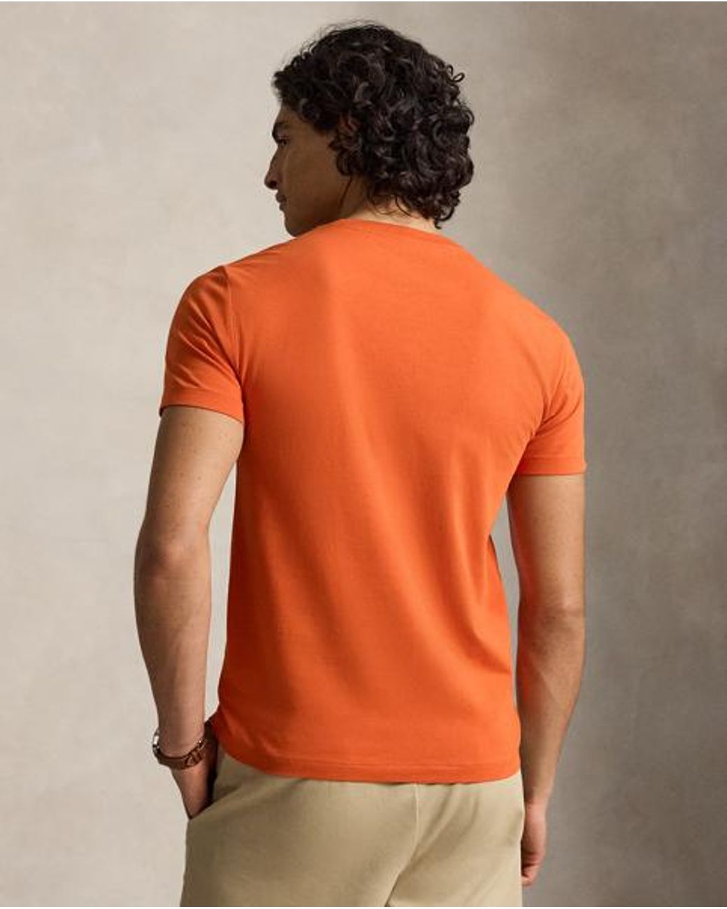 Polo Ralph Lauren Orange Custom Slim Fit Jersey Crewneck T-Shirt for men