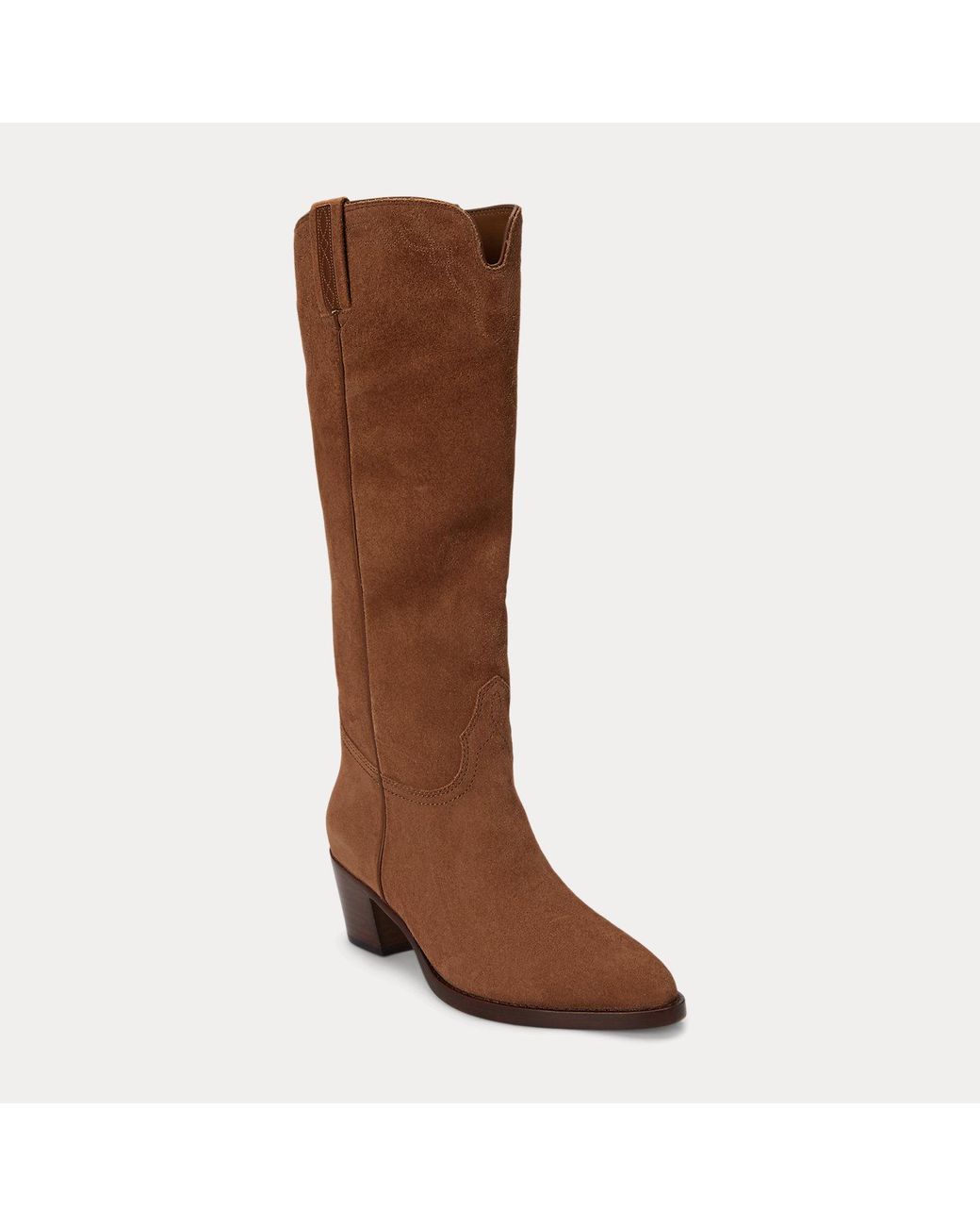 Ralph Lauren Brown Harpher Suede Tall Boot