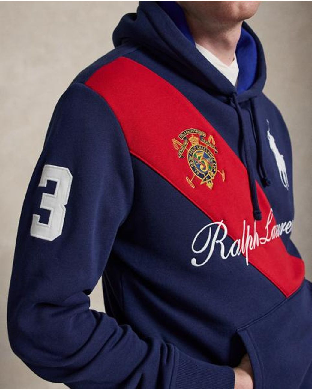 Polo Ralph Lauren Blue Big Pony Fleece Hoodie for men
