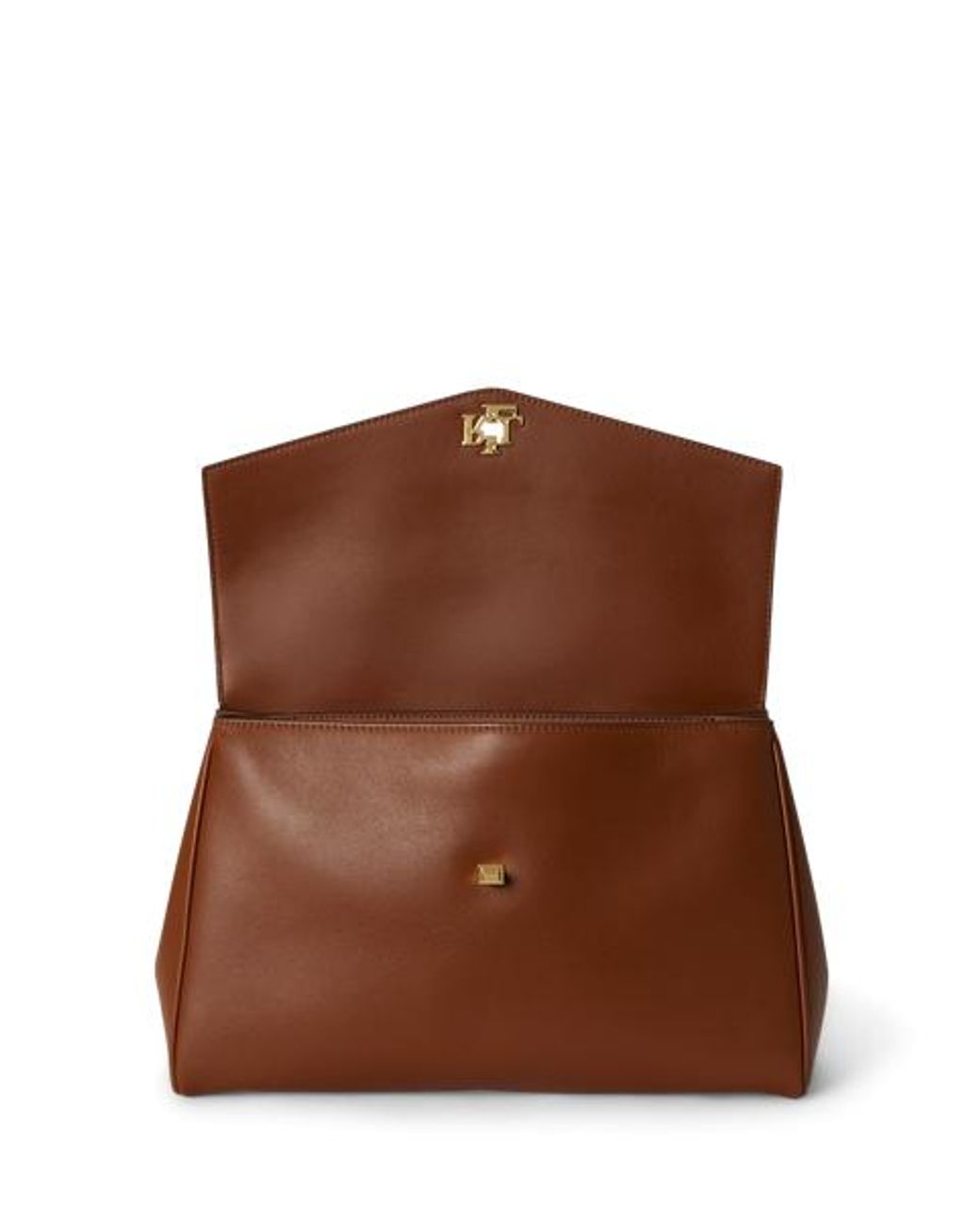 Ralph Lauren Brown Nappa Leather Medium Farrah Soft Satchel