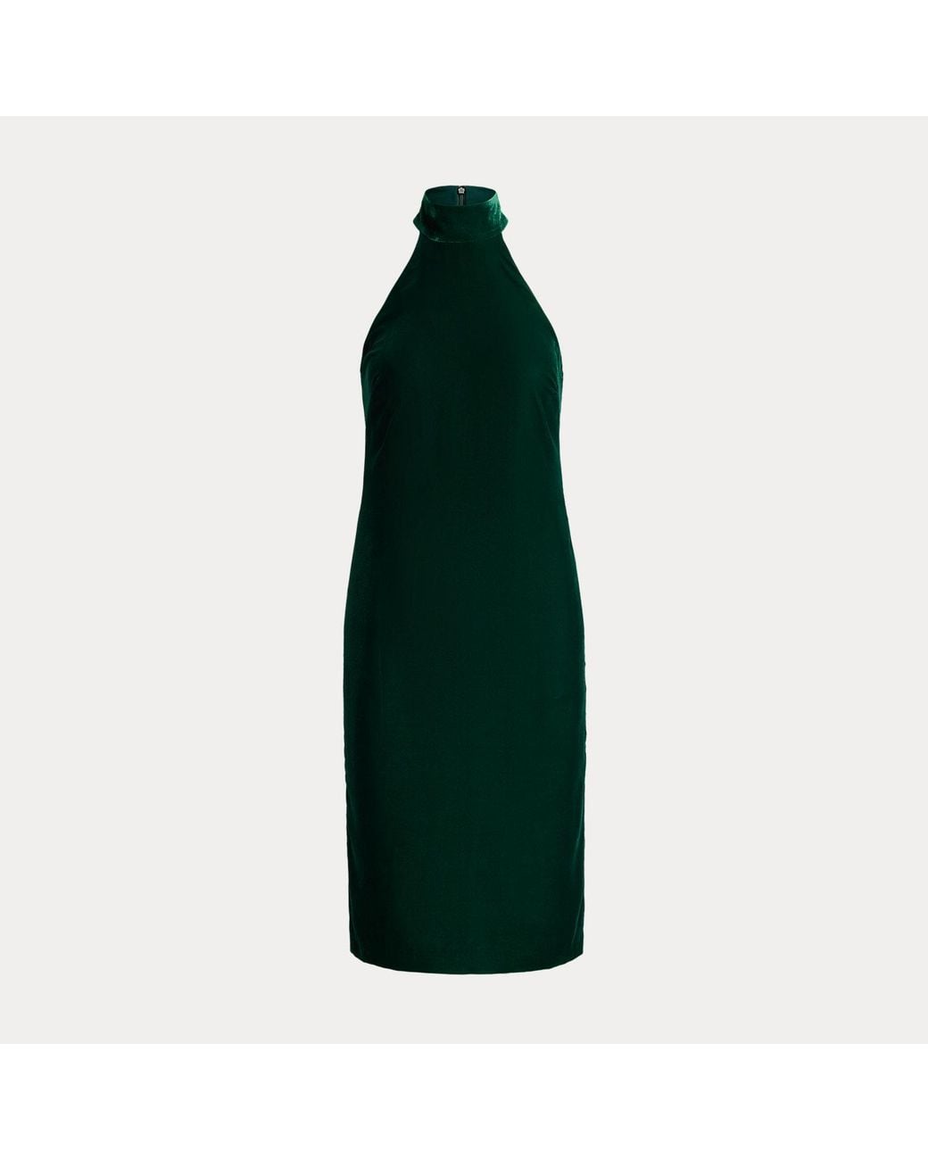 Ralph Lauren Green Velvet Mockneck Cocktail Dress