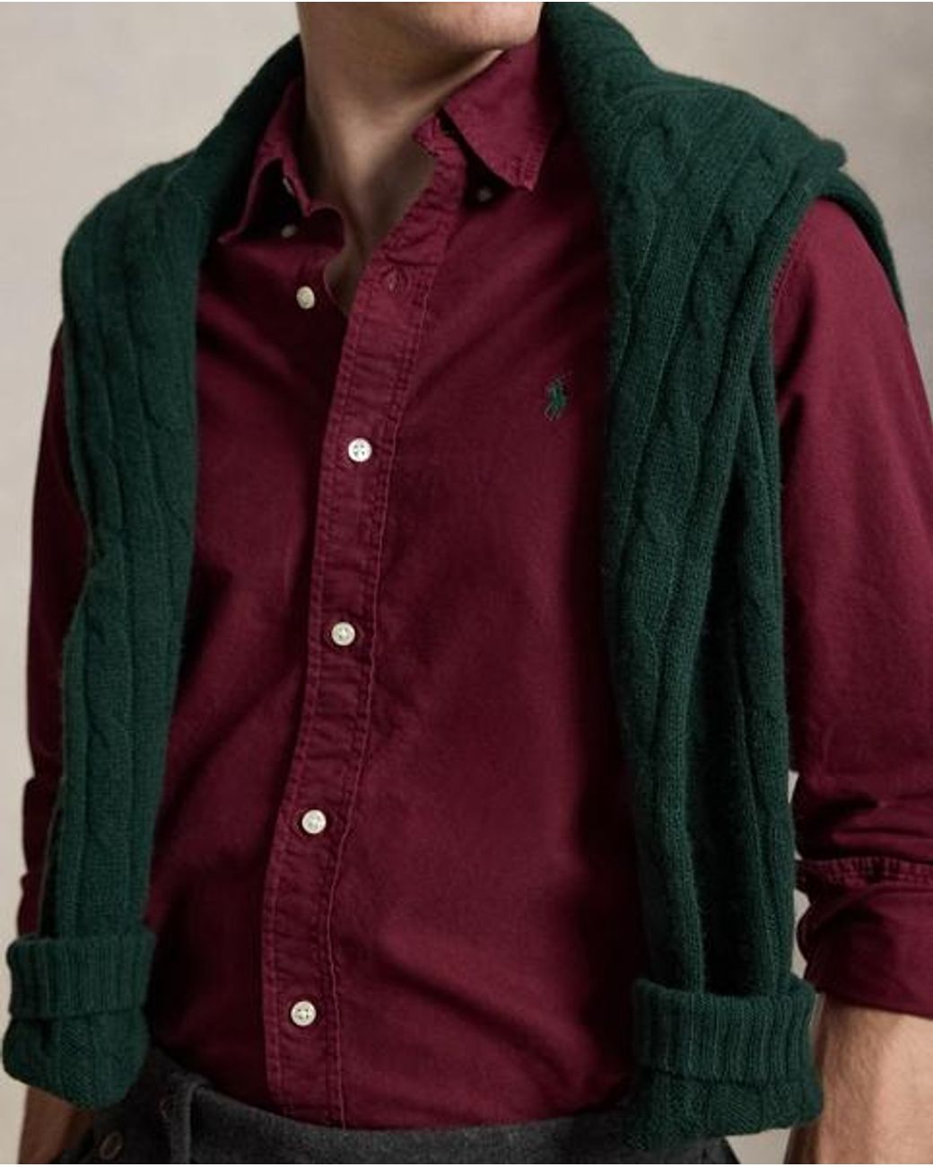 Polo Ralph Lauren Red Custom Fit Garment-Dyed Oxford Shirt for men