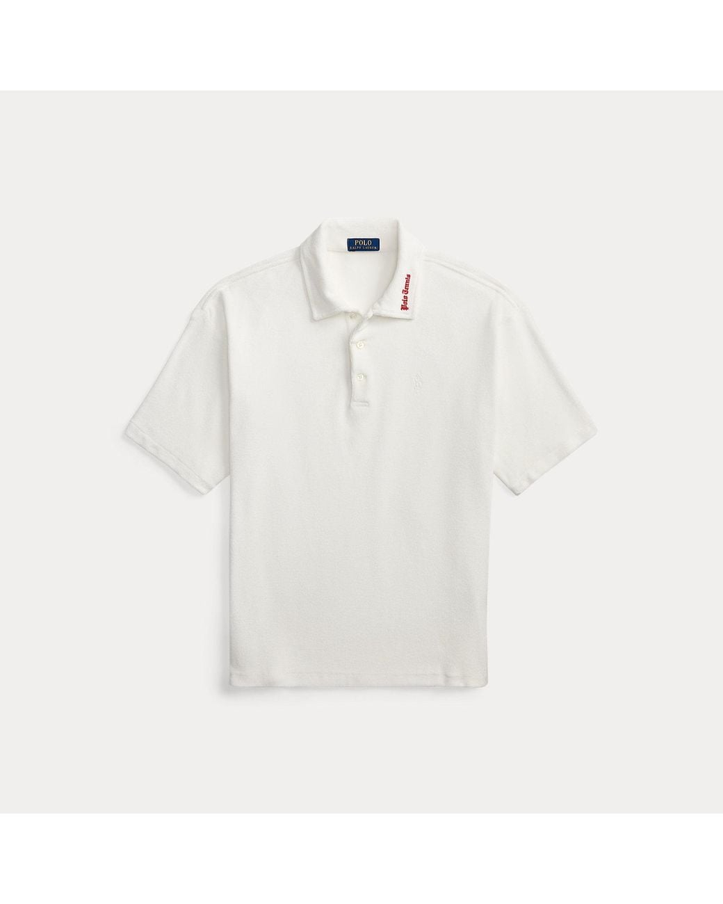 Ralph Lauren Gray Relaxed Fit Terry Polo Shirt for men