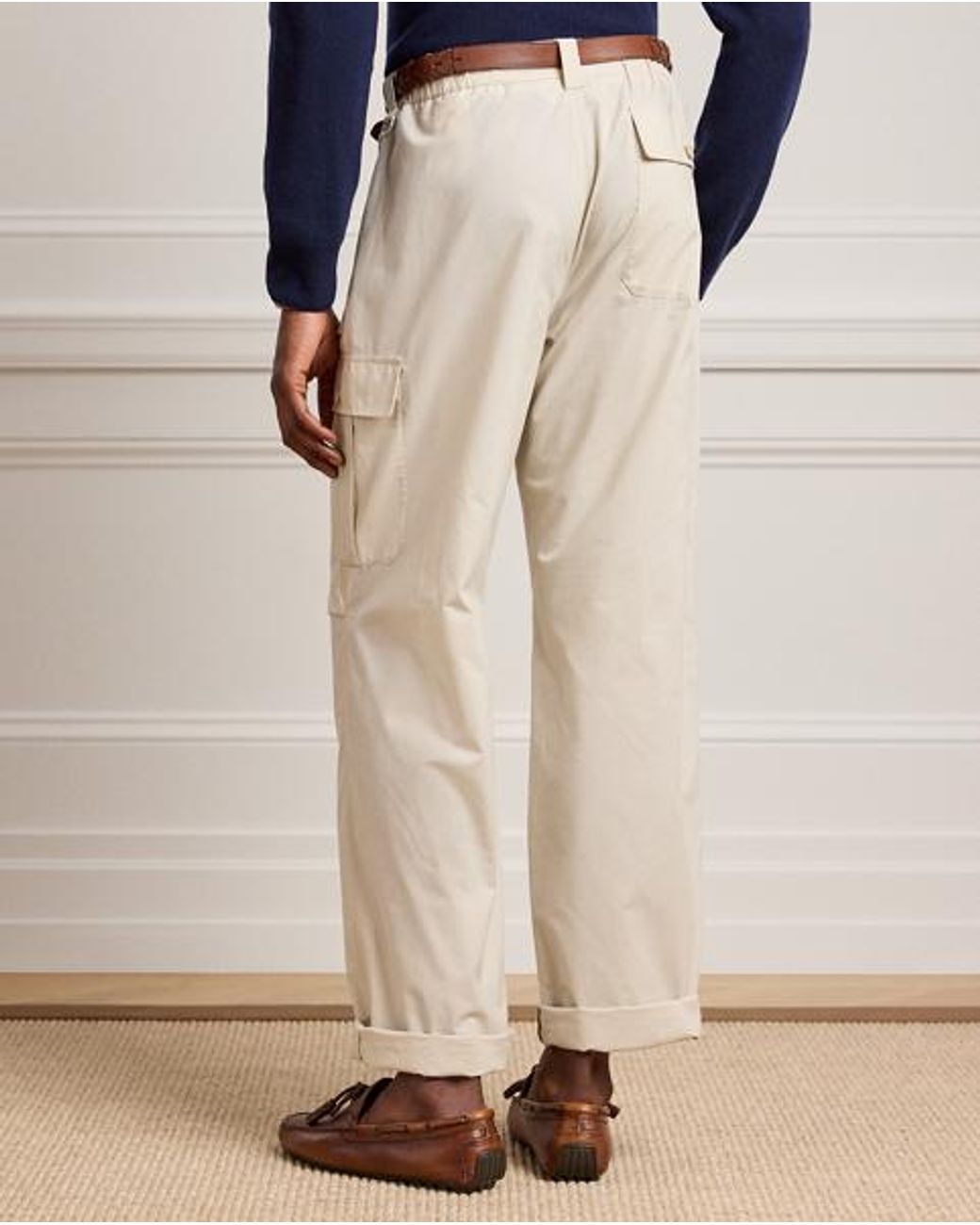 Ralph Lauren Natural Hand-Tailored Relaxed Fit Cargo Trouser for men