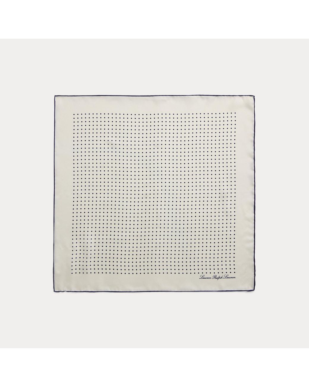 Ralph Lauren White Polka-Dot Silk Twill Square Scarf