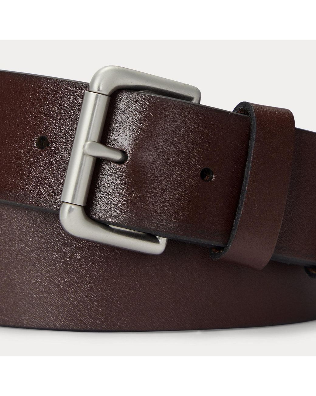 Polo Ralph Lauren Brown Leather Roller-Buckle Belt for men