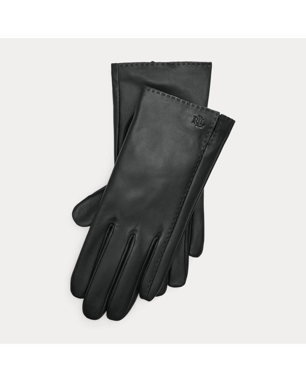 Ralph Lauren Black Sheepskin Tech Gloves