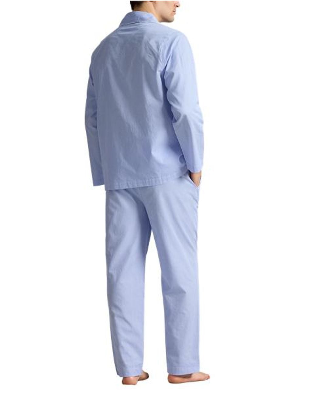 Polo Ralph Lauren Blue Gingham Poplin Long Sleep Set for men