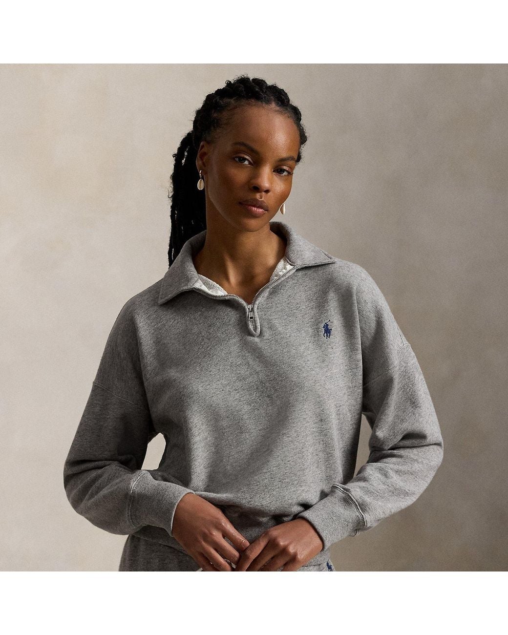 Polo Ralph Lauren Gray Lightweight Fleece Quarter-Zip