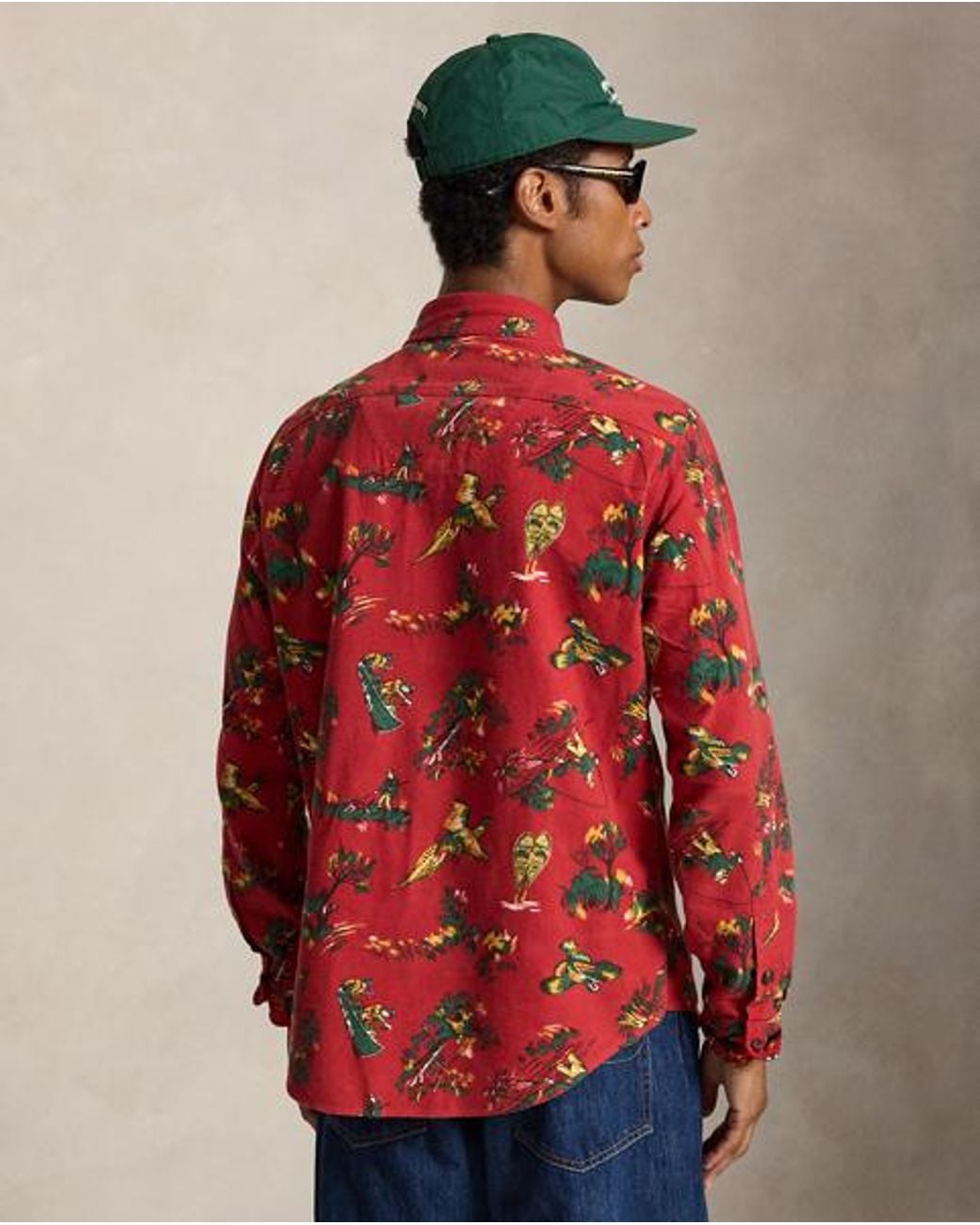 Polo Ralph Lauren Red Classic Fit Sporting-Print Flannel Shirt for men