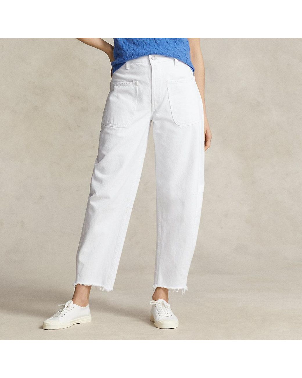 Ralph Lauren Relaxed Curved Tapered Jean in White Lyst